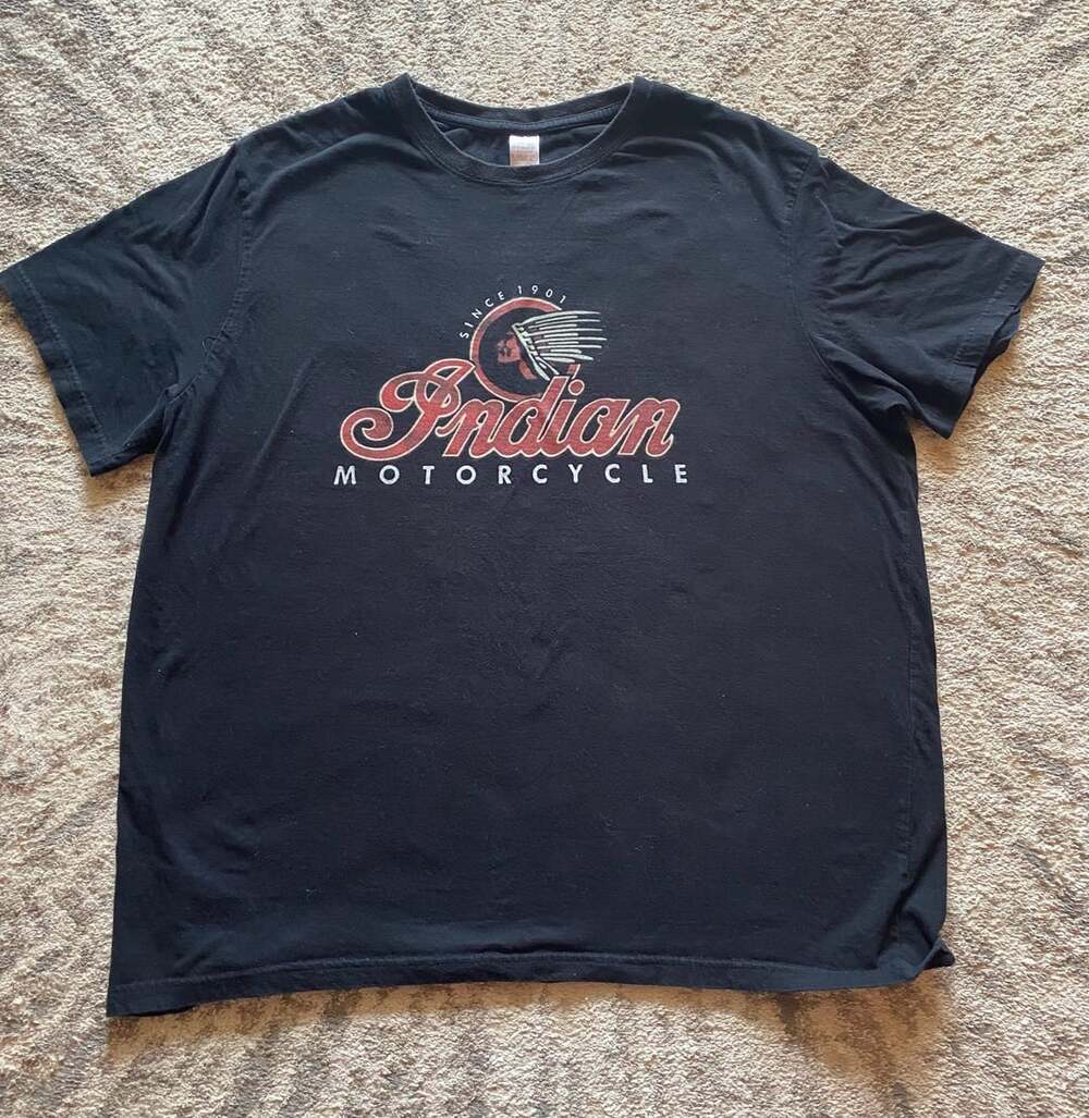 Indian Motorcycle T-Shirt Size XXL Black Graphic Tee